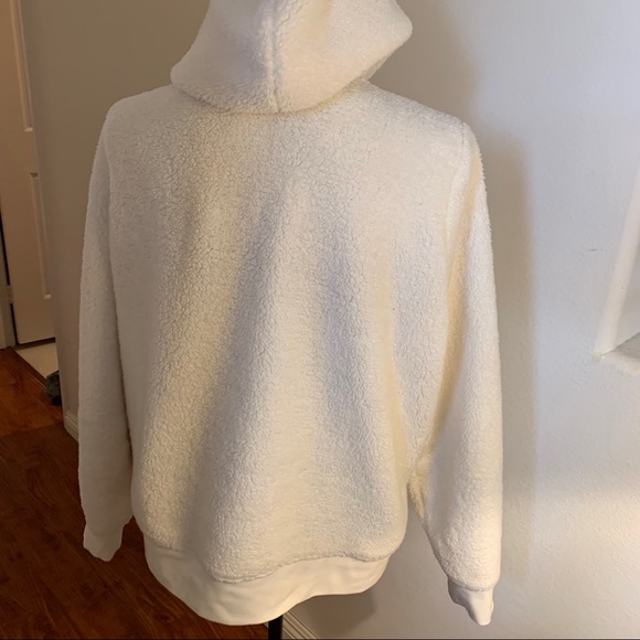 Banana republic white Sherpa hoodie L - Picture 4 of 5